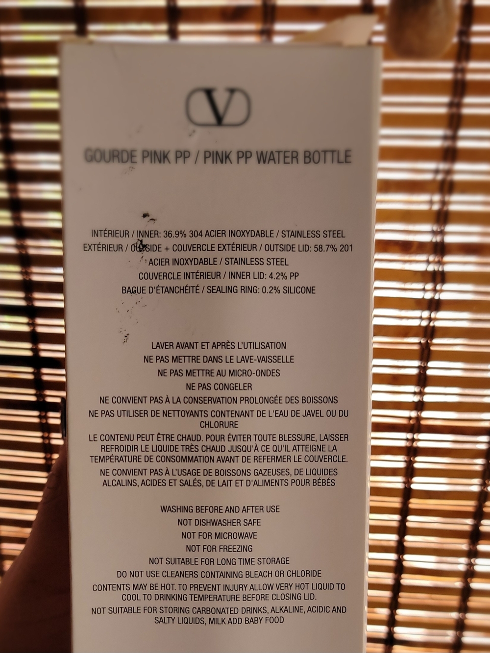 Pink Valentino Water Bottle - Picture 4 of 4